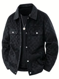 Drake | Herren Velour-Jacke Karomuster Snap-Button Herbst