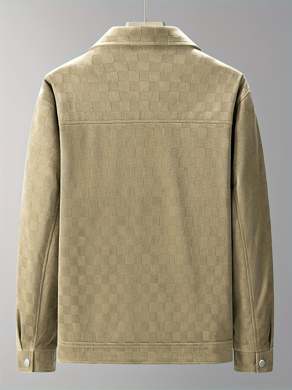 Drake | Herren Velour-Jacke Karomuster Snap-Button Herbst