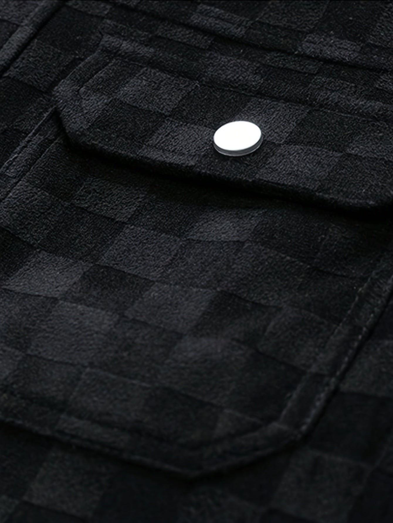 Drake | Herren Velour-Jacke Karomuster Snap-Button Herbst