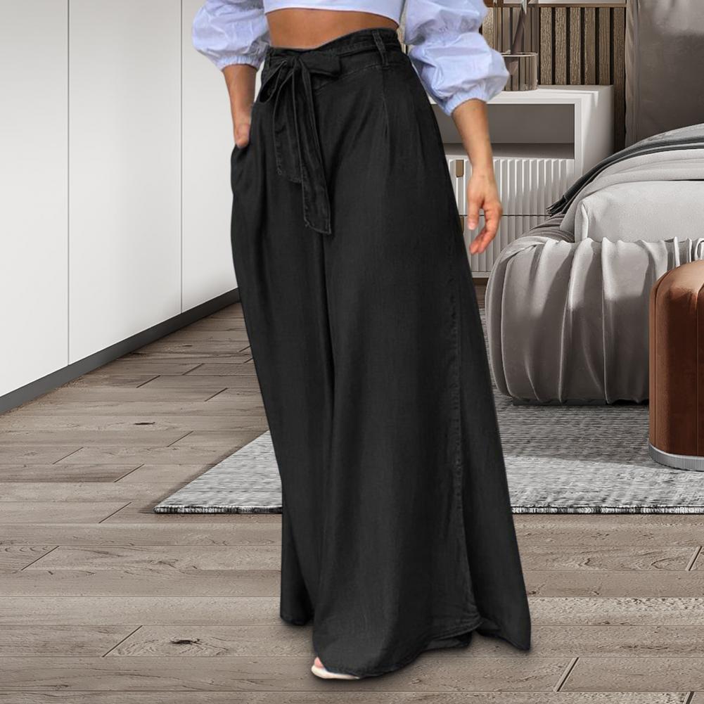 Damen Bindegürtel Weiter Jeansrock