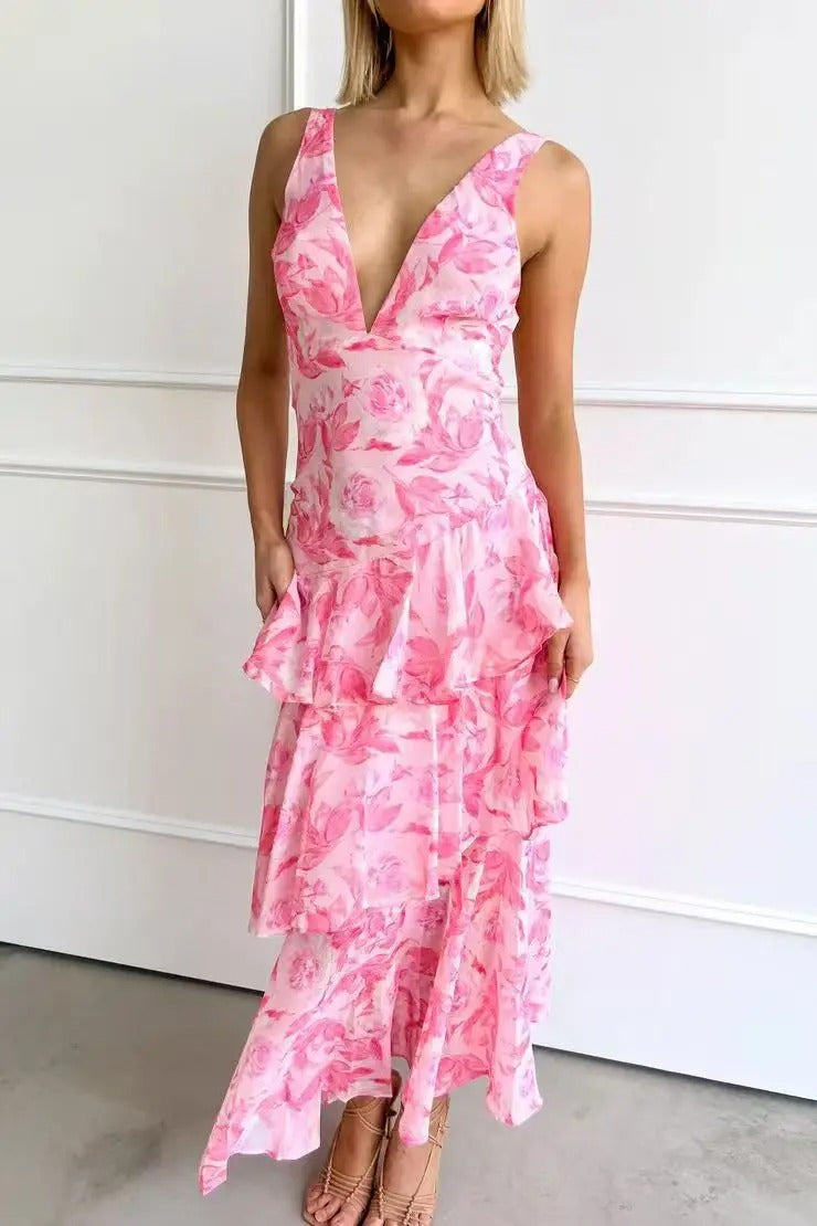 Damen Elegantes Sommer Maxikleid mit lockerem Schnitt