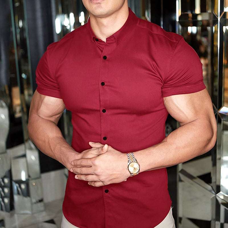 Maksim | Herren Slim Fit Kurzarmhemd