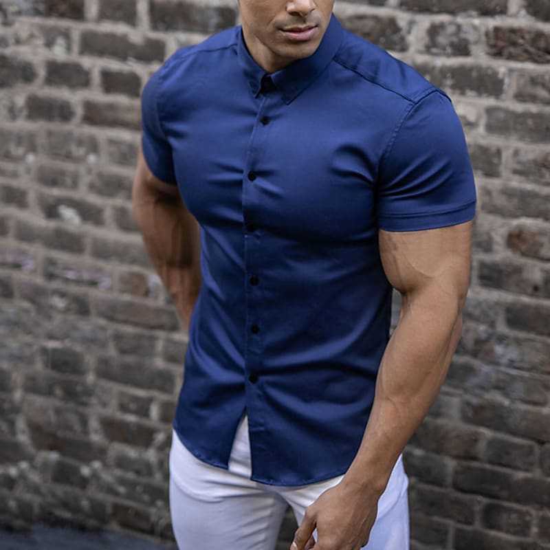 Maksim | Herren Slim Fit Kurzarmhemd
