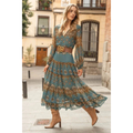 Margarete | Damen Boho Midikleid Mit Muster