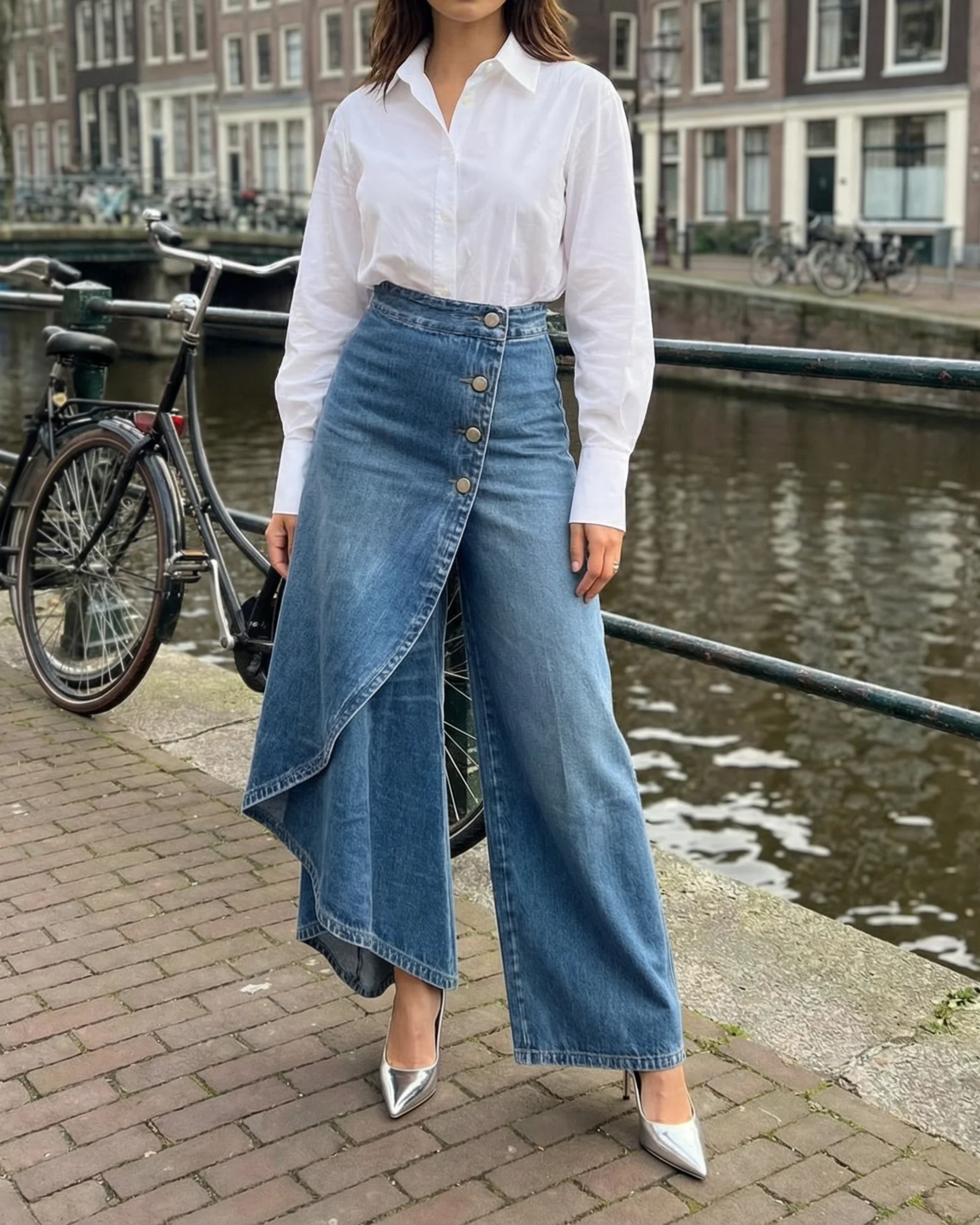 Margarete | Damen Wickelhose mit breitem Bein