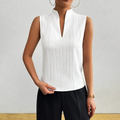 Marika | Damen Weiß Sommer bluse Mit V-Ausschnitt