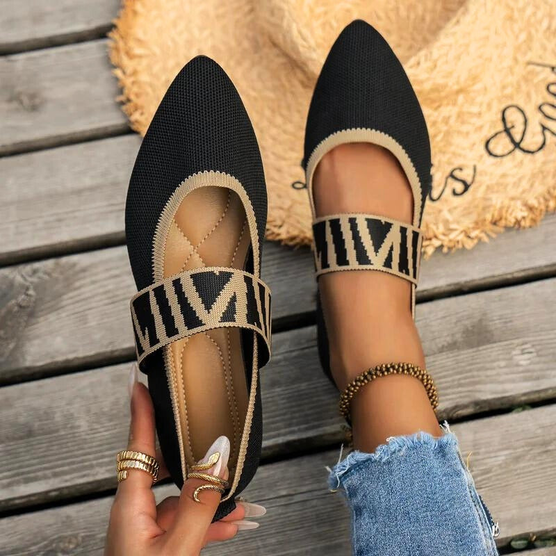 Marlena | Damen Mary Jane Karomuster Ballerinas