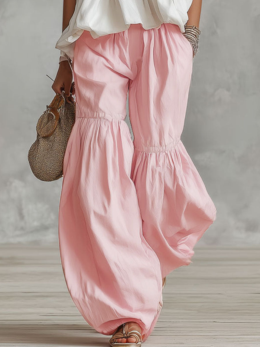 Marlena | Damen Rollkragen Ärmellos Set mit weiter Hose