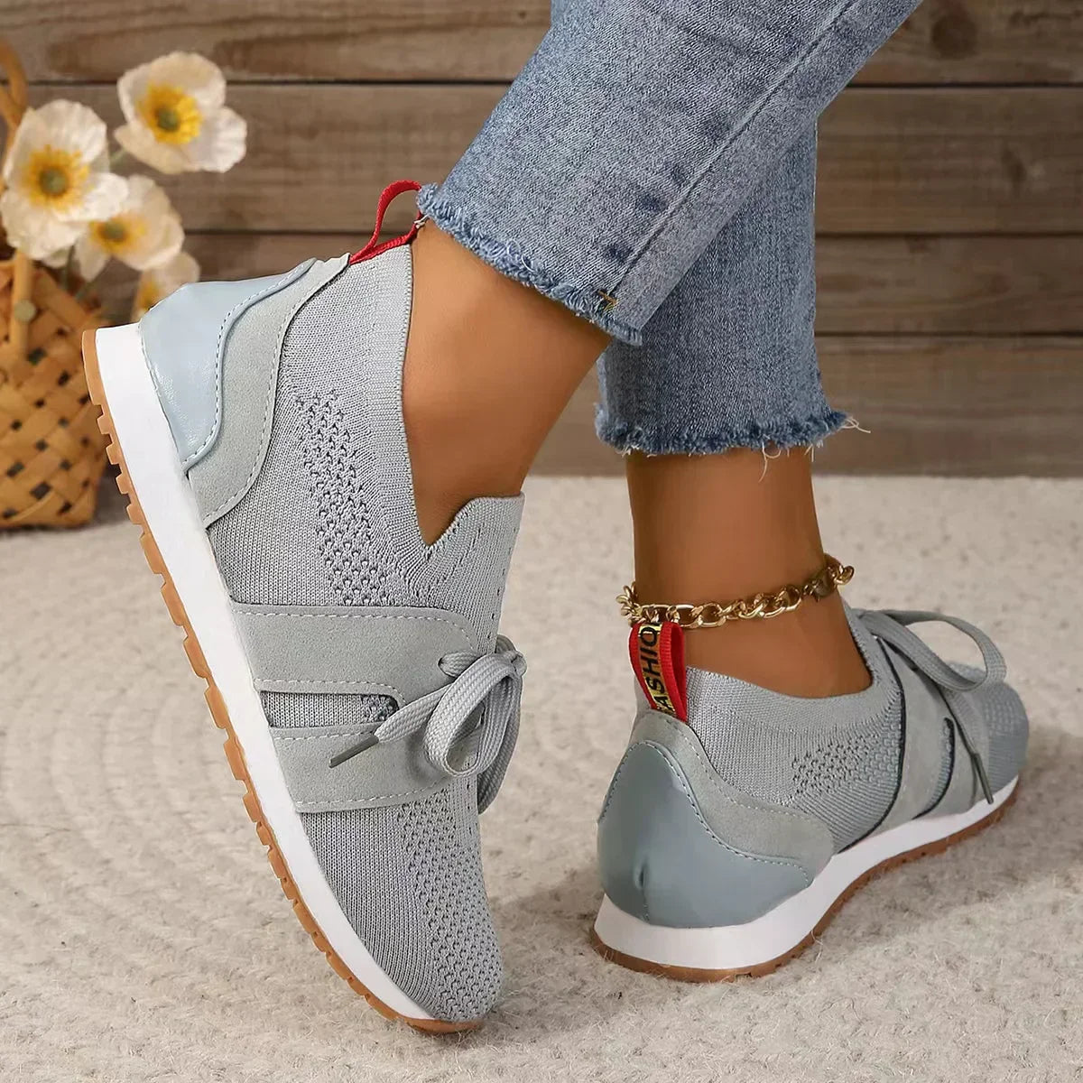 Marlene | Damen Slip-On Sneaker mit Schleife