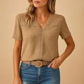 Marlene | Damen Stilvolle Kurzarm bluse