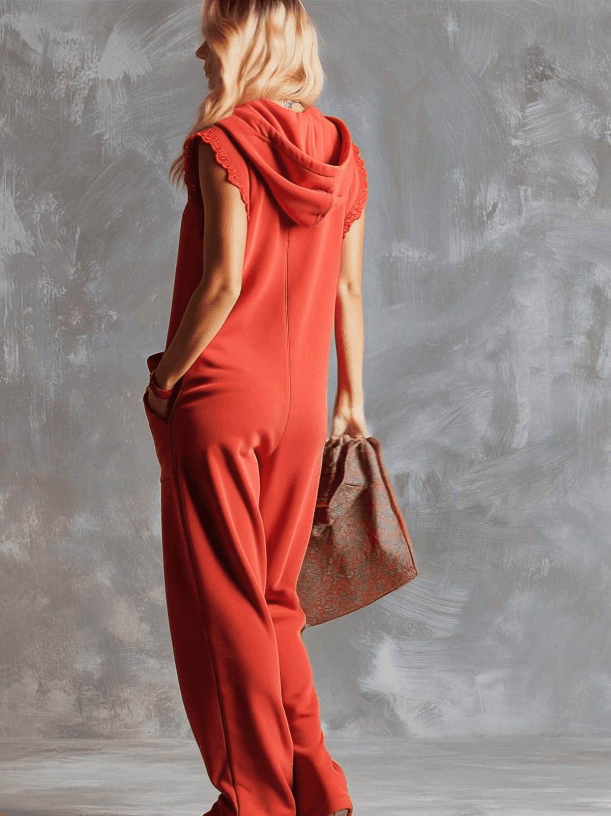 Marlinka | Damen Kapuzen Jumpsuit mit Reißverschluss
