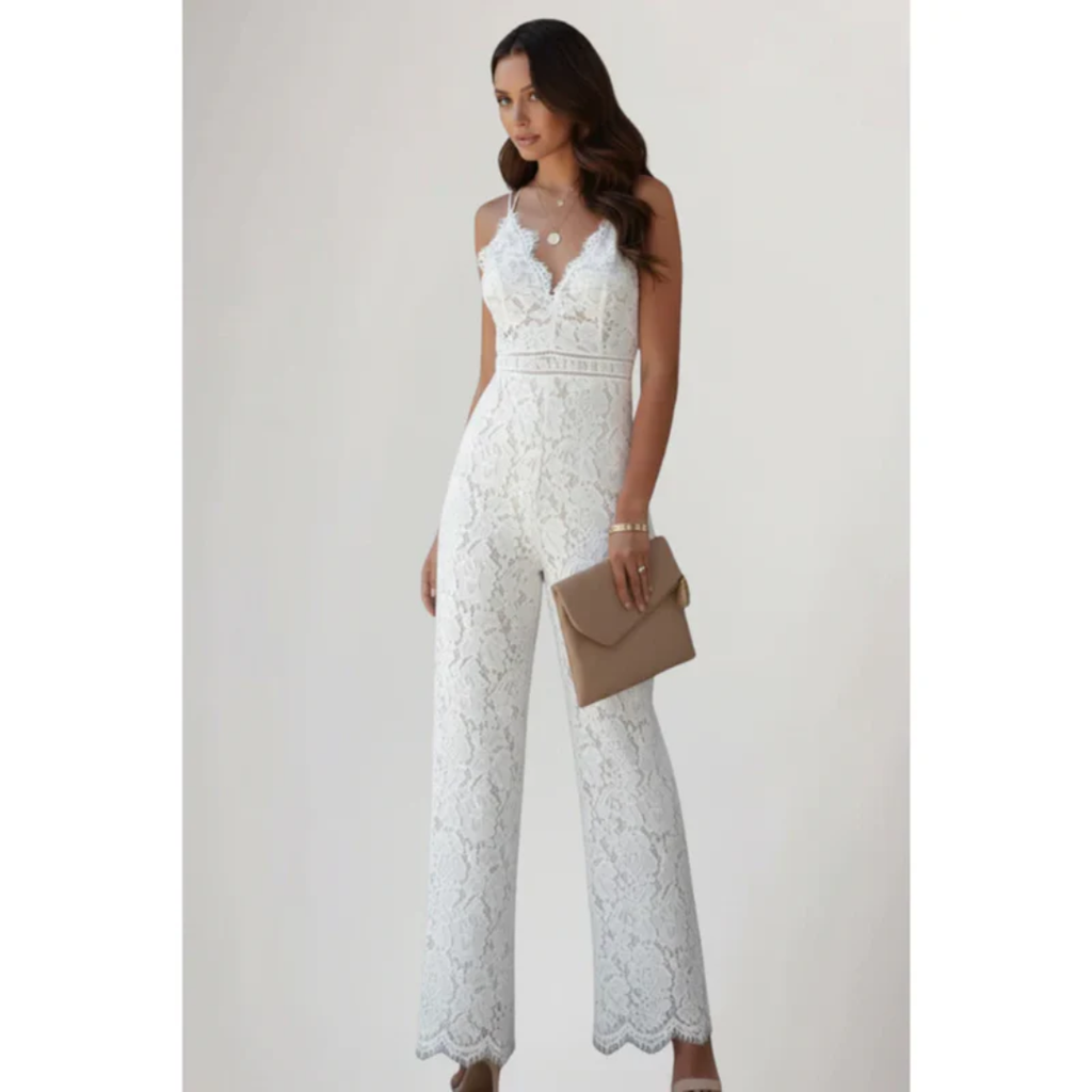 Gabri | Damen Jumpsuit V-Ausschnitt Spitze Abend – Jumpsuit Spitze Elegant 2026