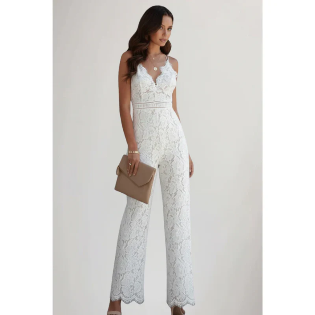 Gabri | Damen Jumpsuit V-Ausschnitt Spitze Abend – Jumpsuit Spitze Elegant 2026