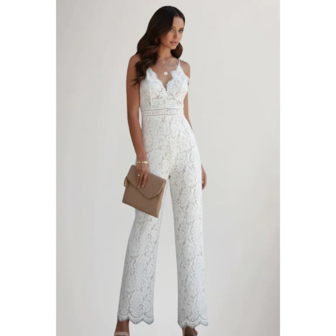Gabri | Damen Jumpsuit V-Ausschnitt Spitze Abend – Jumpsuit Spitze Elegant 2026