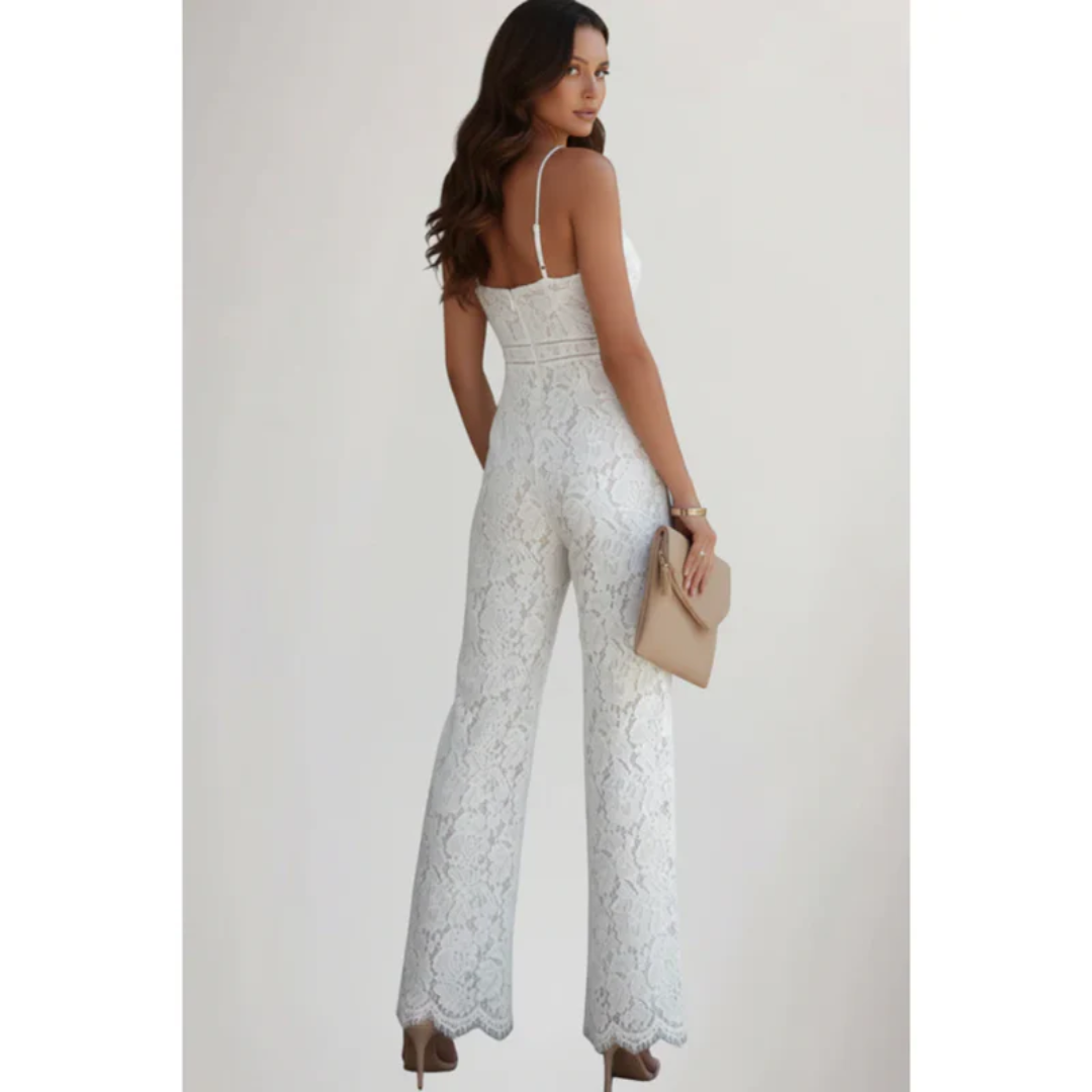 Gabri | Damen Jumpsuit V-Ausschnitt Spitze Abend – Jumpsuit Spitze Elegant 2026