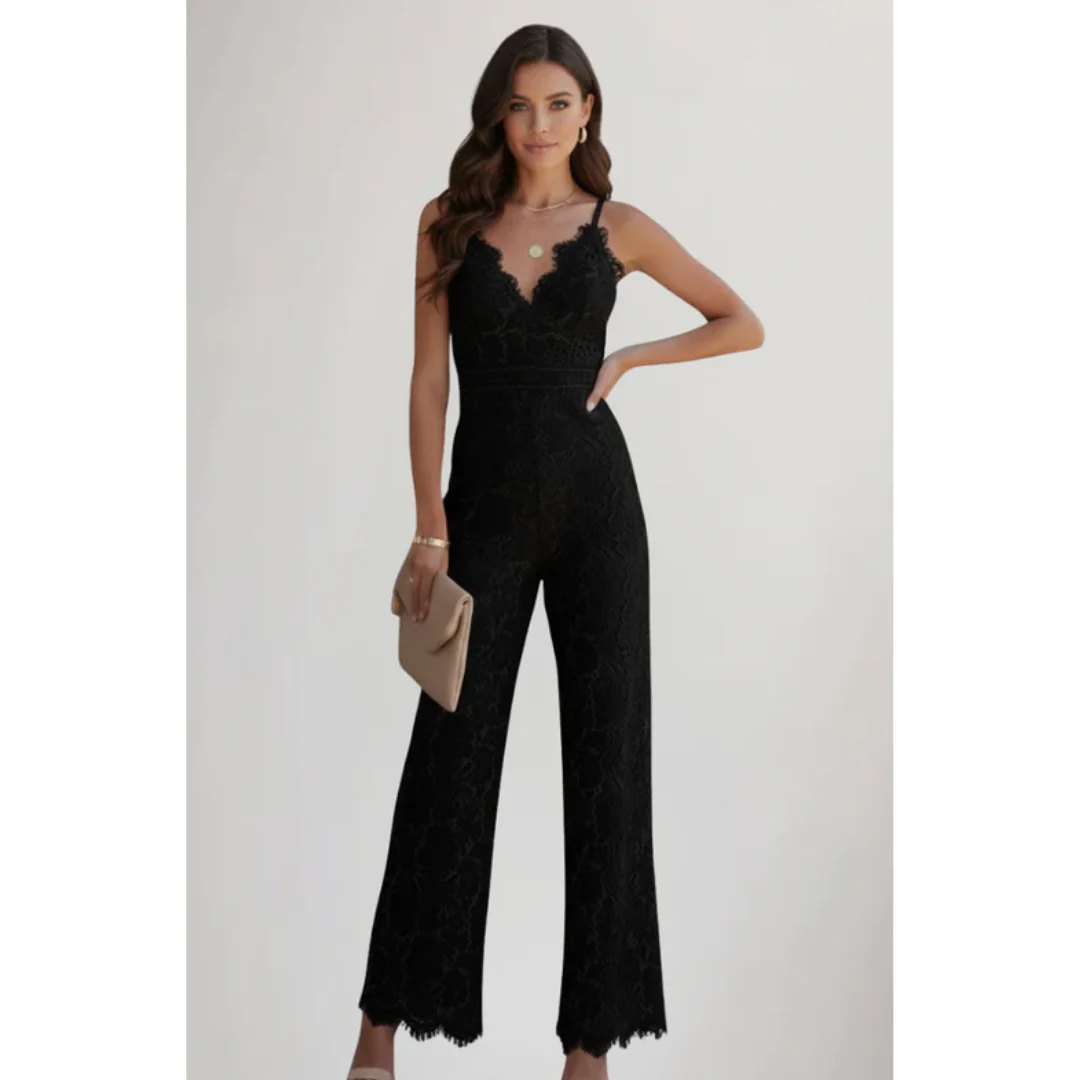 Gabri | Damen Jumpsuit V-Ausschnitt Spitze Abend – Jumpsuit Spitze Elegant 2026