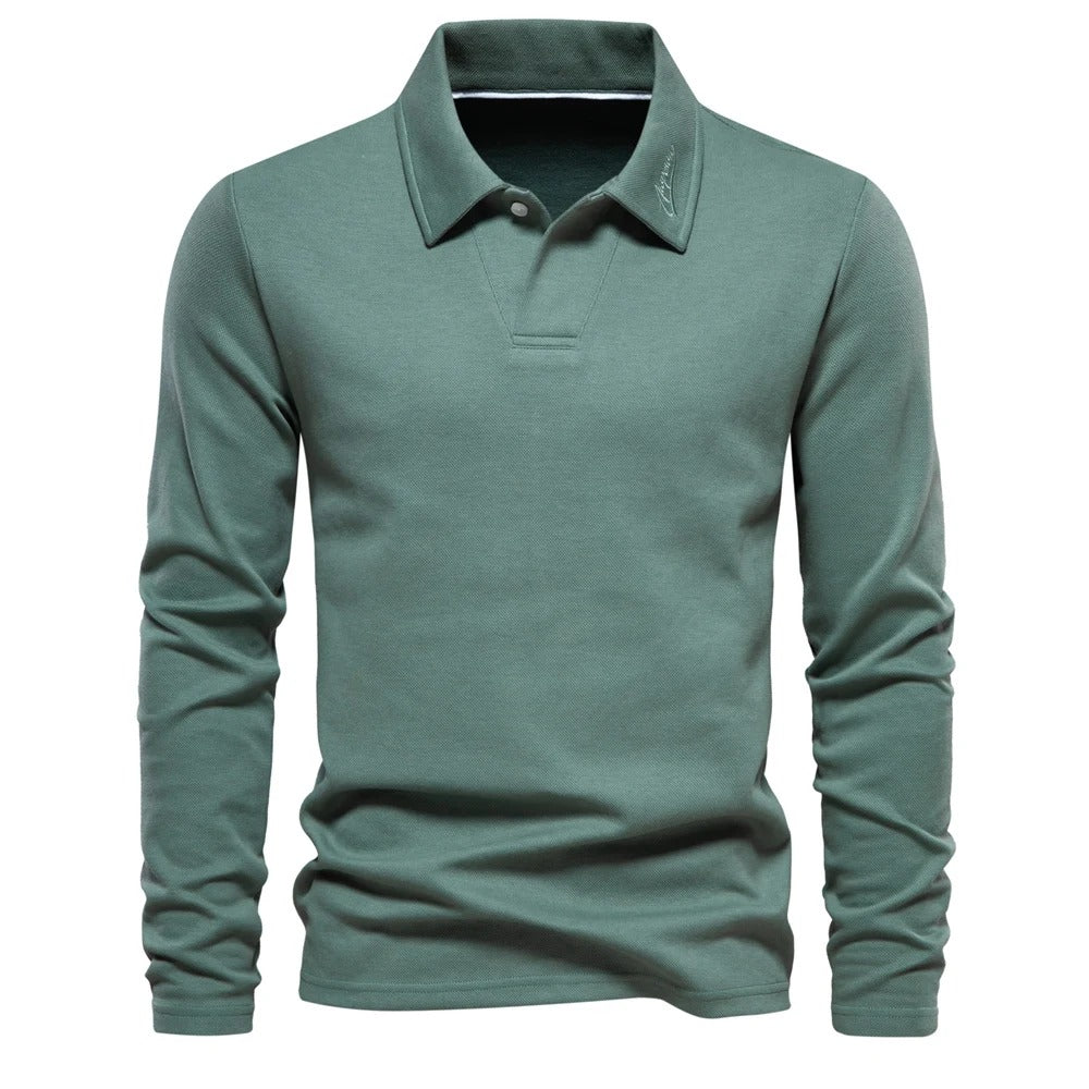 Matthias | Herren Langarm Poloshirt mit Polokragen
