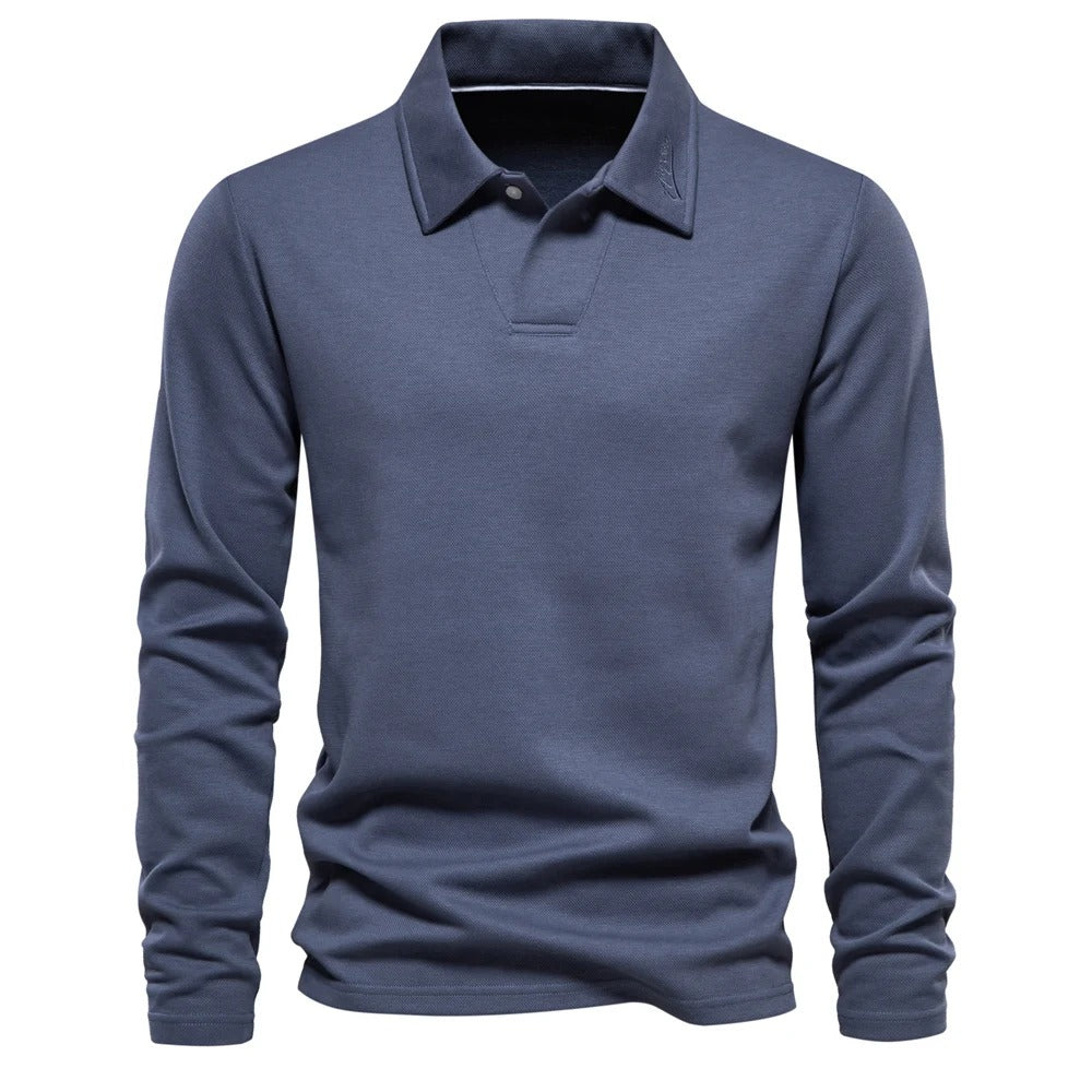 Matthias | Herren Langarm Poloshirt mit Polokragen