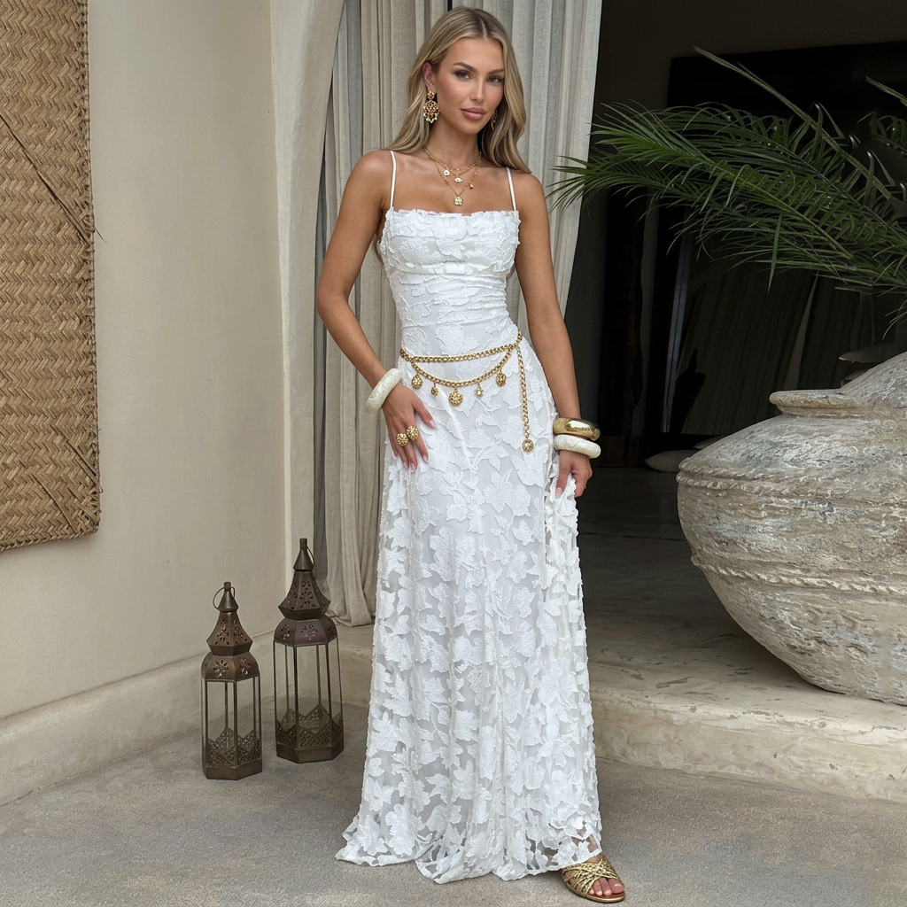 Bodenlanges Maxikleid für Damen in A-Linie