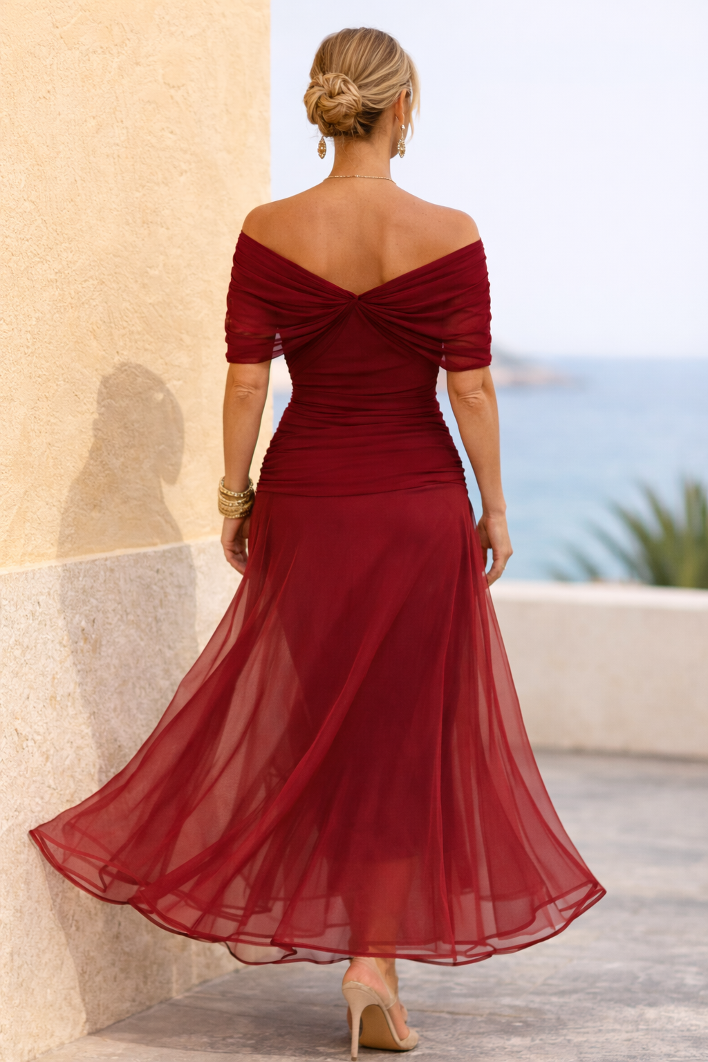Elena | Maxikleid für Feste mit V-Ausschnitt Beach