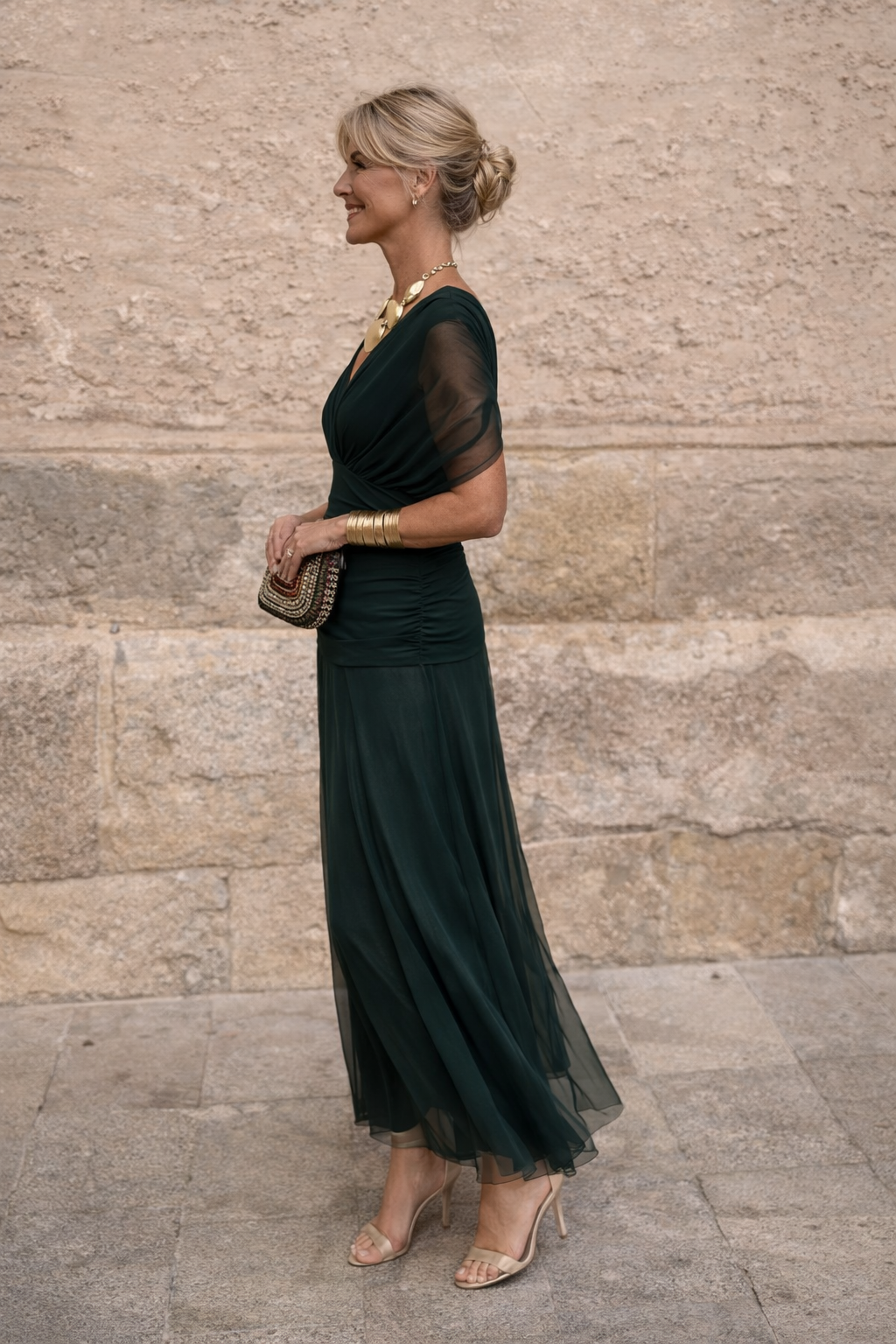 Elena | Maxikleid für Feste mit V-Ausschnitt Beach