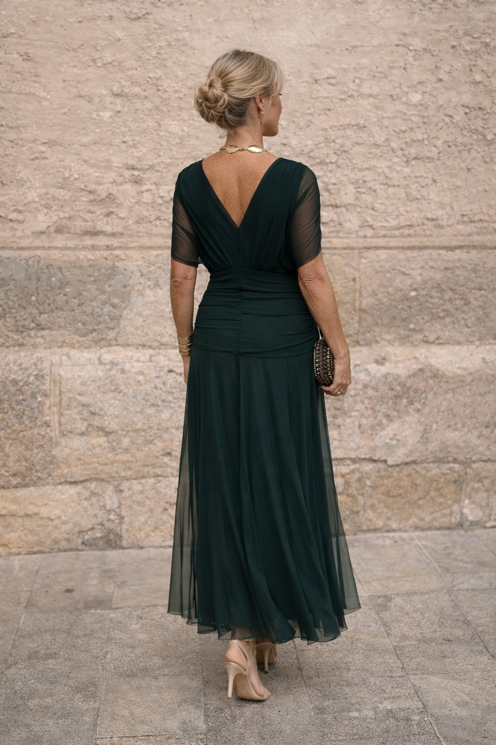 Elena | Maxikleid für Feste mit V-Ausschnitt Beach