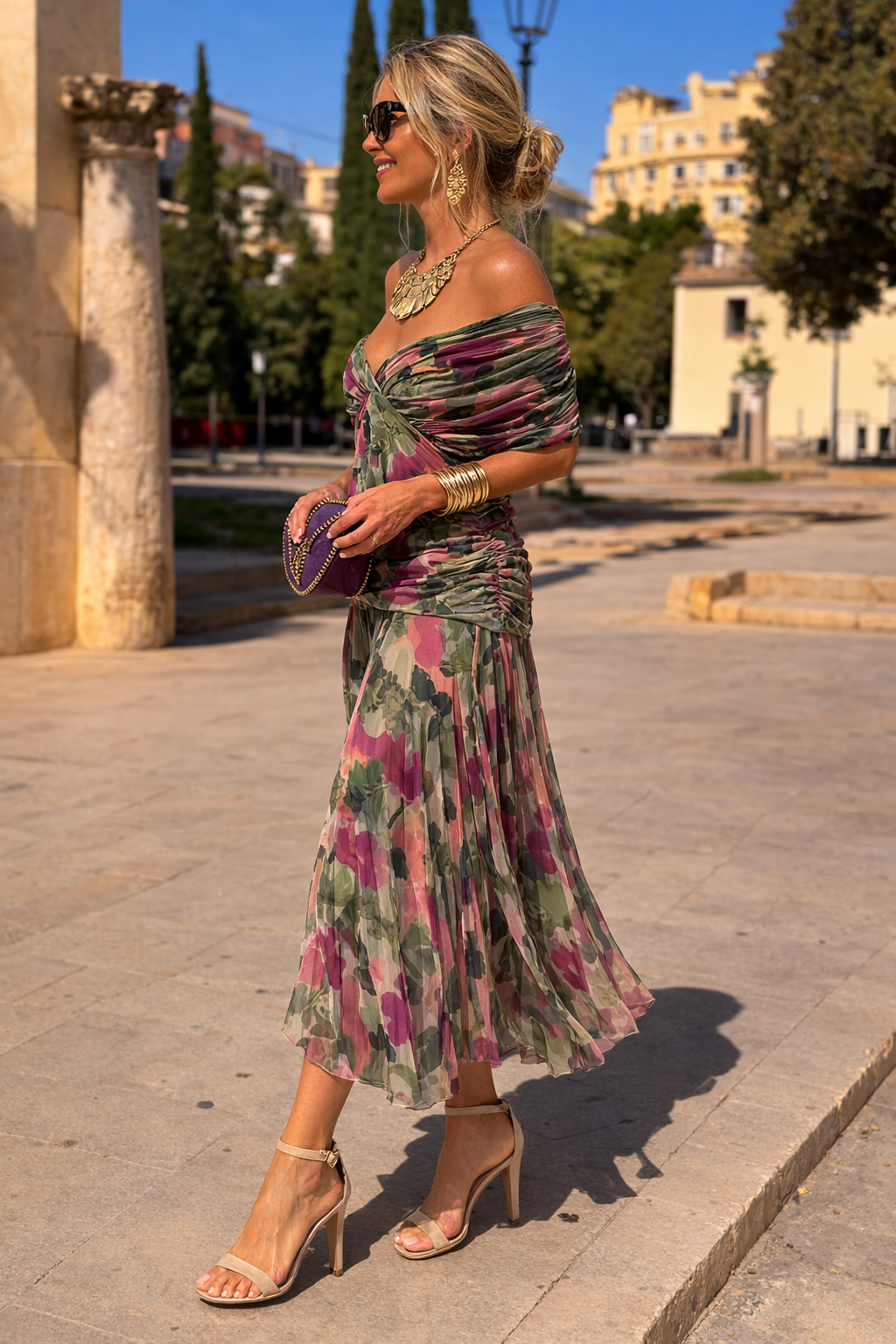 Elena | Maxikleid für Feste mit V-Ausschnitt Beach