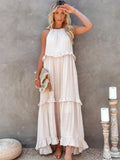 Hannah | Maxikleid mit Volants & Neckholder-Ausschnitt
