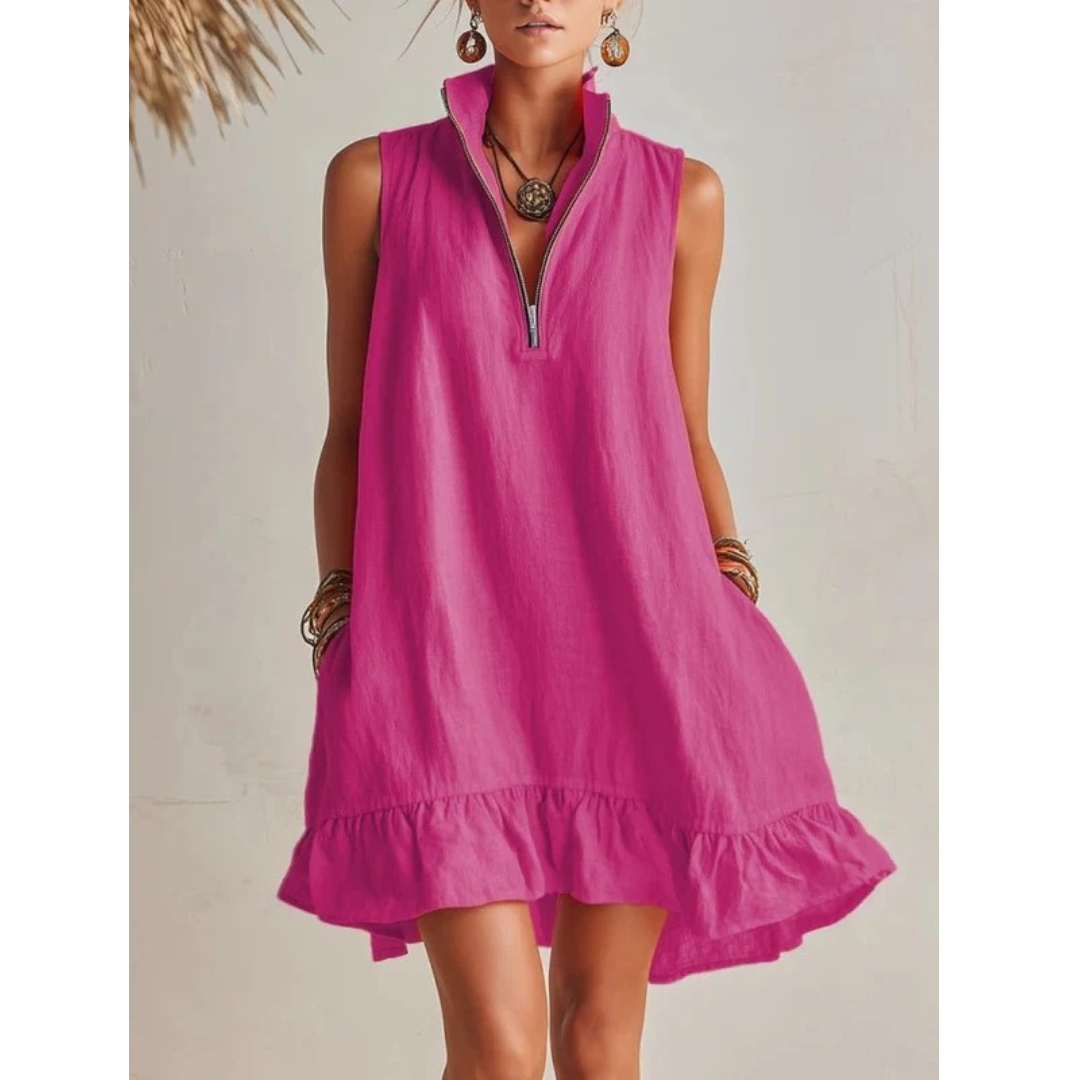 Mia | Damen Sommer Minikleid Mit Rüschen