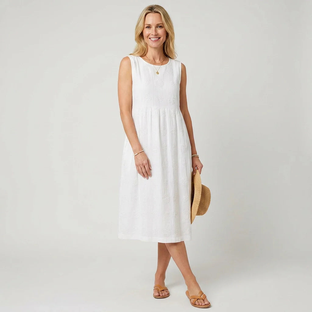 Midi Sommerkleid in weiter A-Linie ohne Ärmel