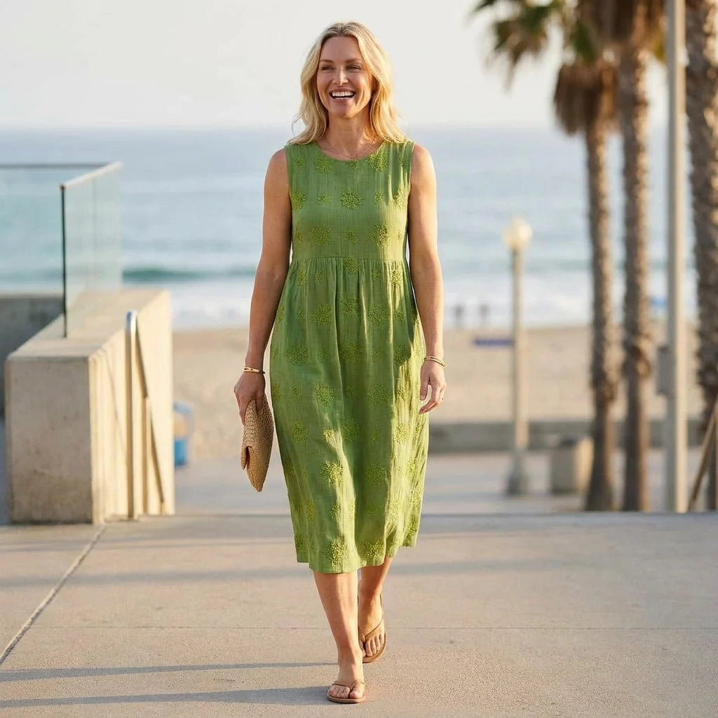 Midi Sommerkleid in weiter A-Linie ohne Ärmel