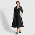 Elegantes Midikleid langarm für Hochzeitsgäste in Wickeloptik