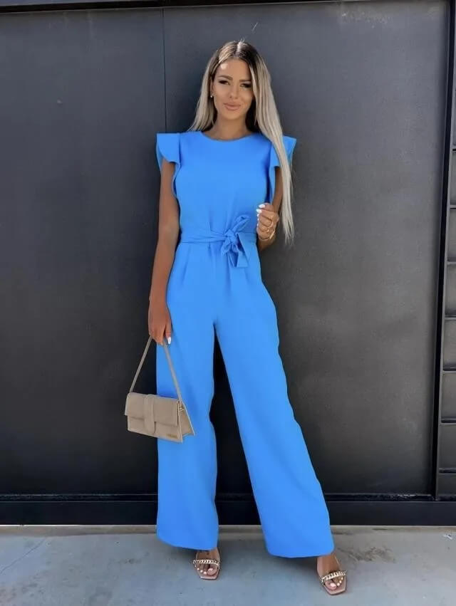 Milena | Damen Overall mit Gürtel und Flügelärmel