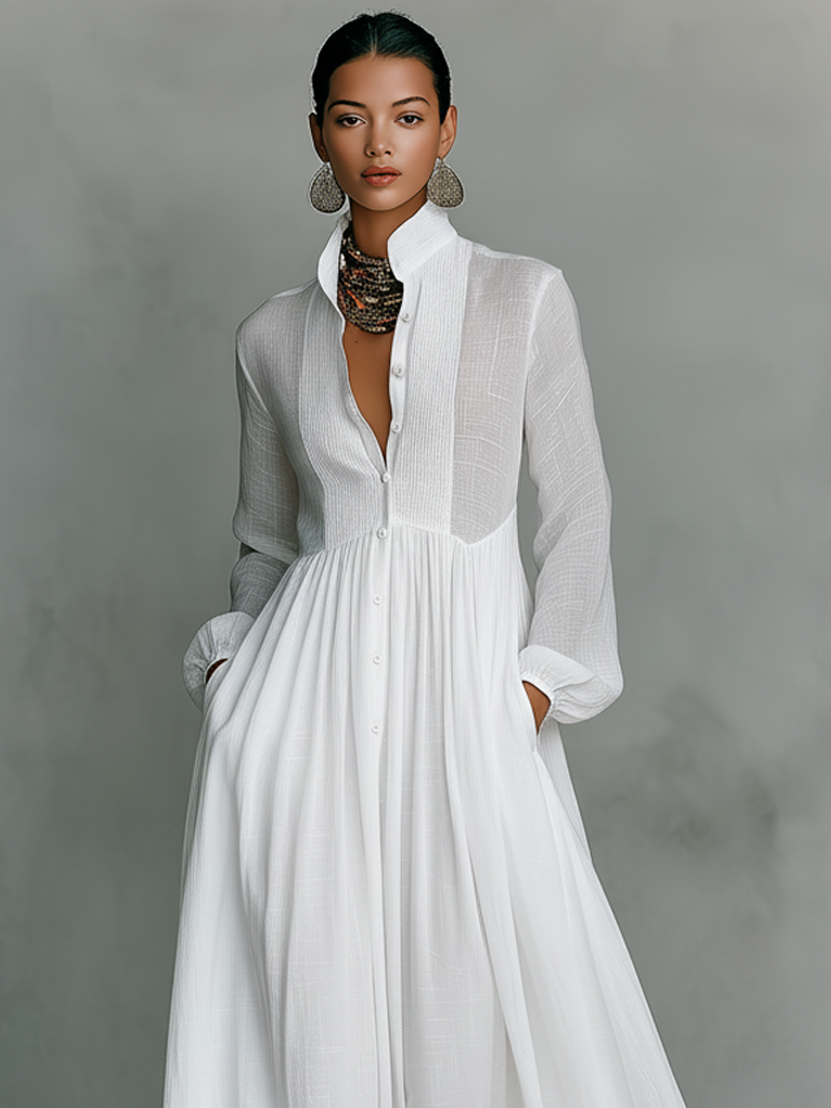 Anton | Minimalist Cotton And Linen Patchwork Single-breasted