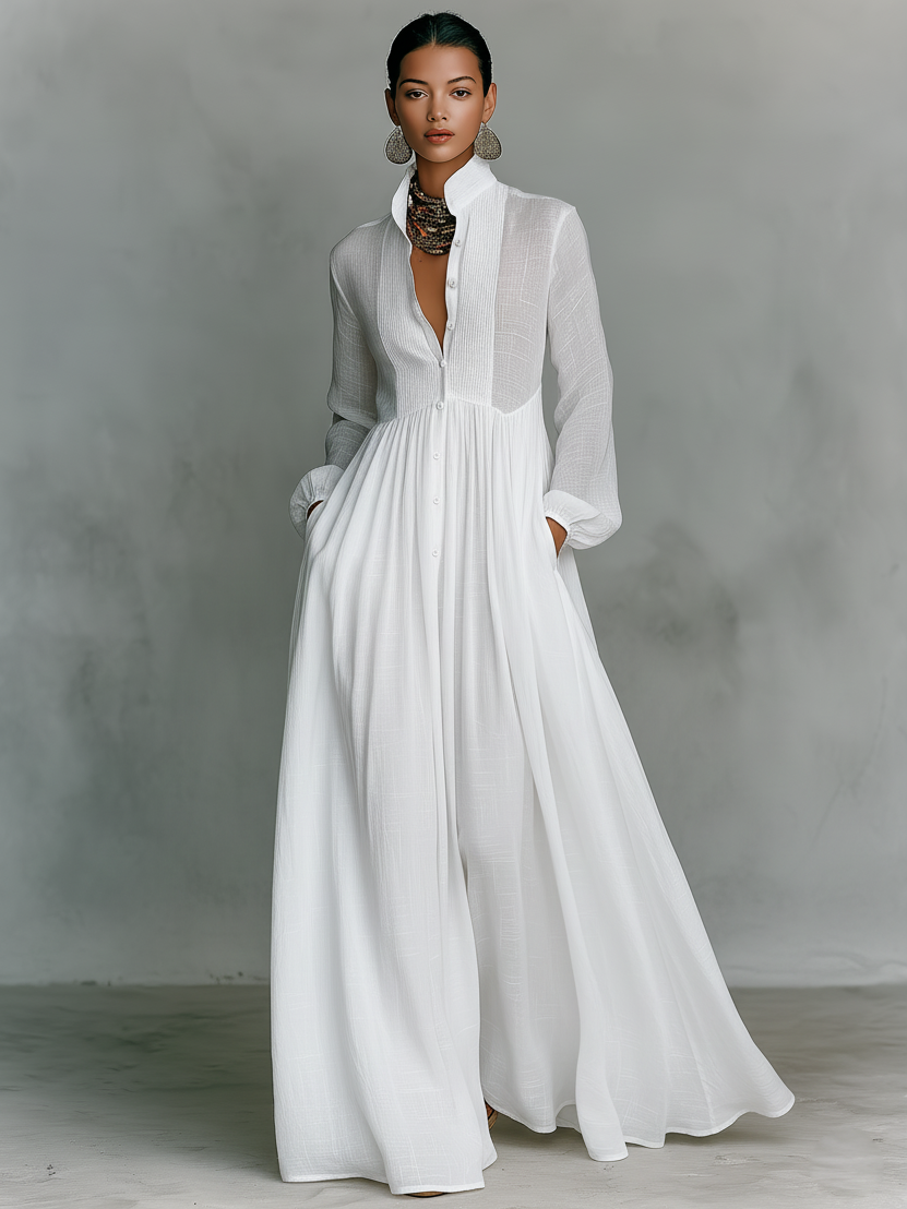 Anton | Minimalist Cotton And Linen Patchwork Single-breasted