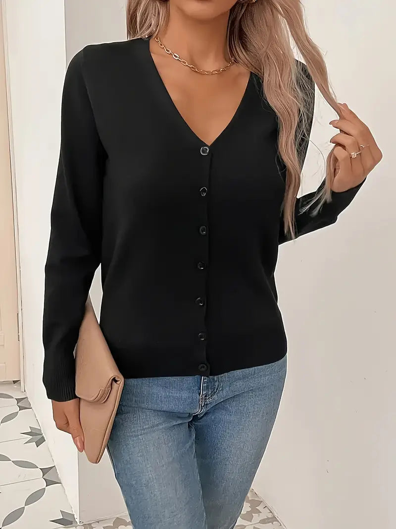 Frieda | Minimalistische Damen Strickjacke aus Viskose zum Layern