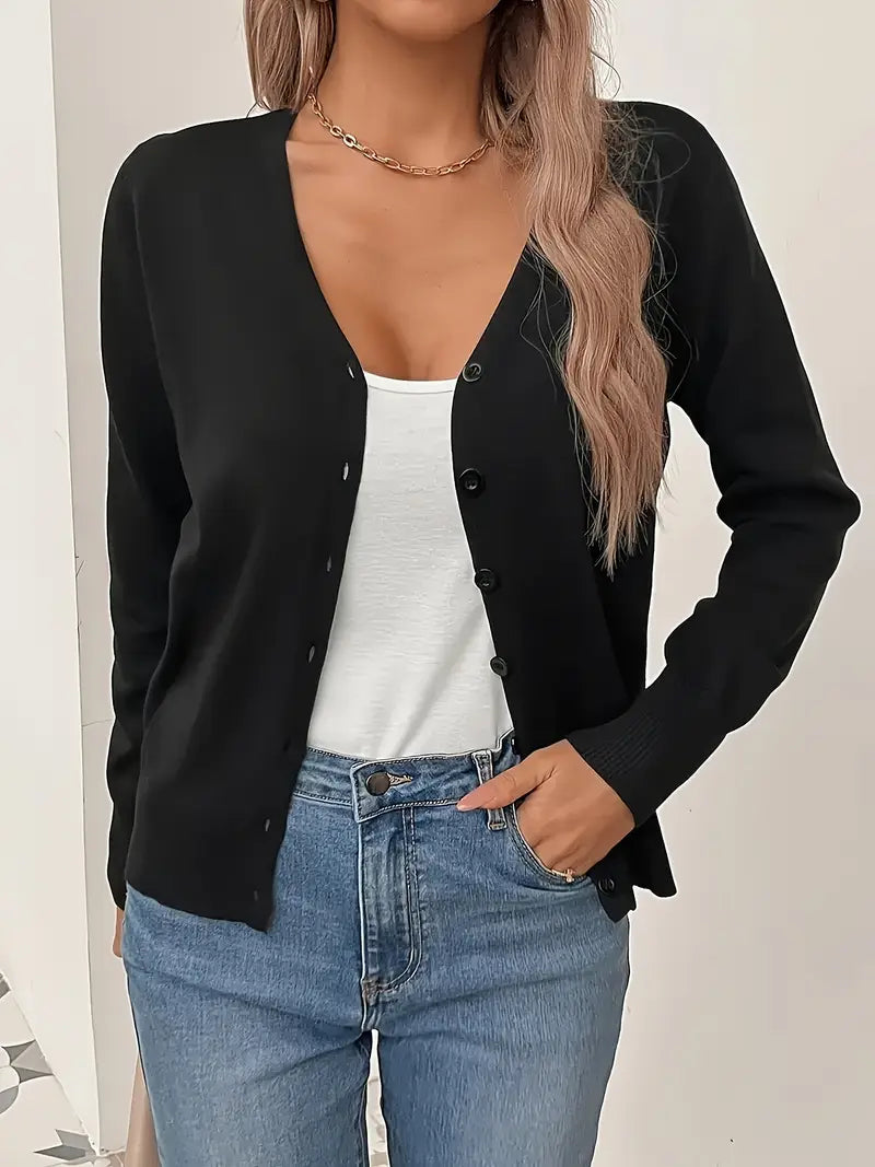 Frieda | Minimalistische Damen Strickjacke aus Viskose zum Layern