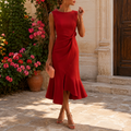 Mirela | Damen Midi Kleid Mit Weiter Form Für Hochzeit