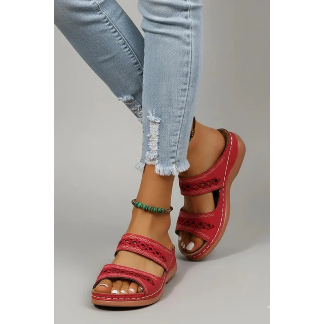 Amalia | Damen Sommer Sandalen Mit Doppelriemen Für Alltag