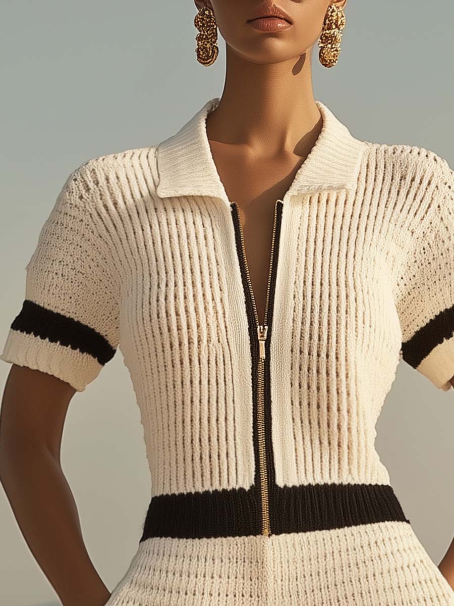 Miriam | Damen Kurz Jumpsuit mit Reißverschluss