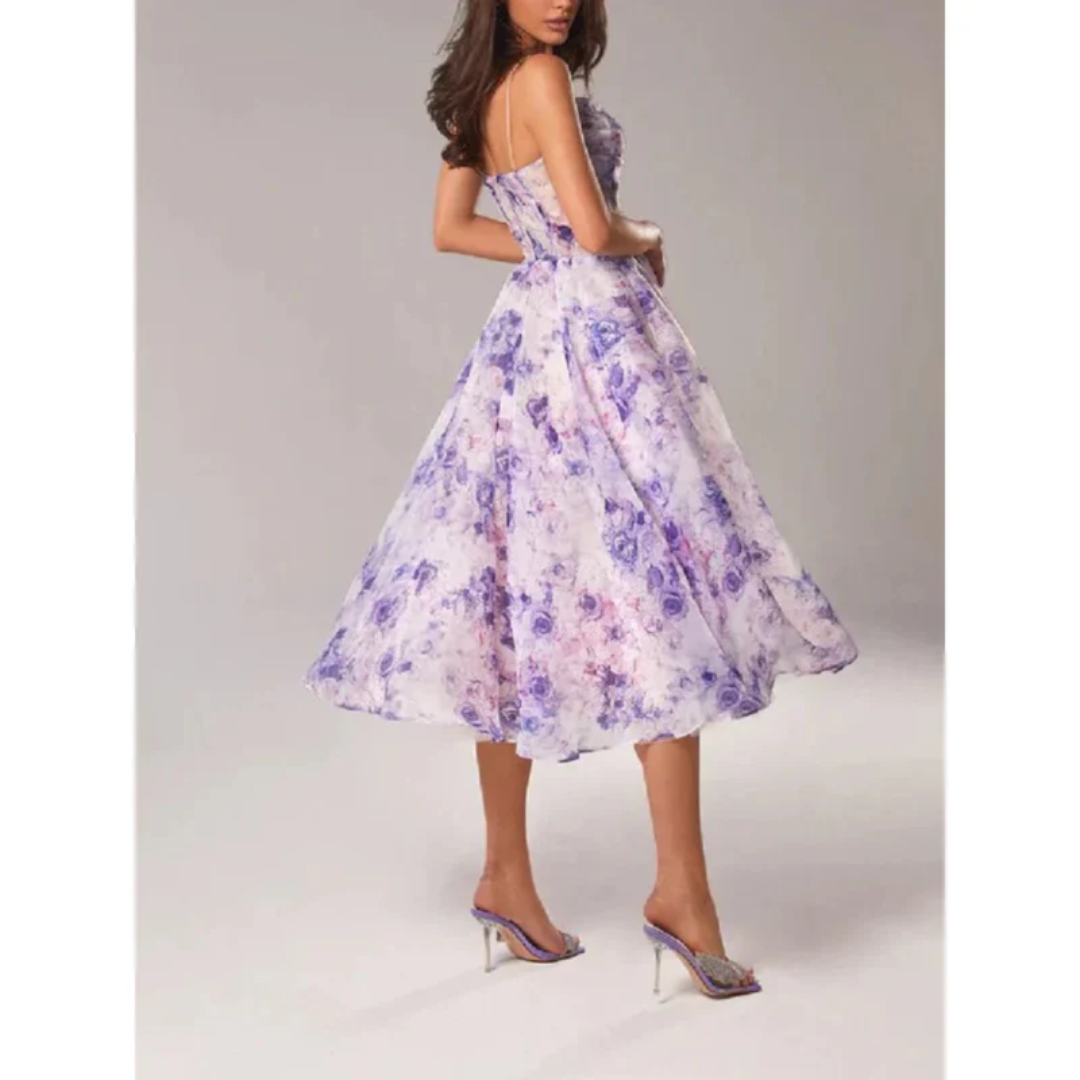 Morgan | Damen Leichtes Sommerkleid Midi Boho Spaghettiträger