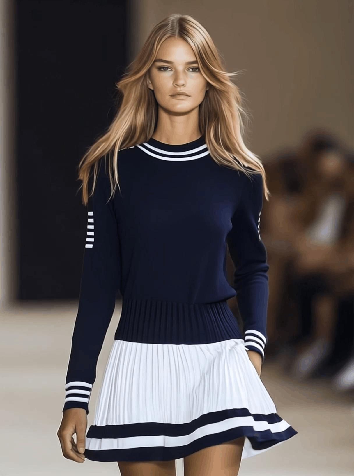 Nadia | Damen Sportliches Rundhals Langarm Minikleid