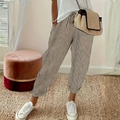 Nathalie | Damen Gestreifte Weite Hose