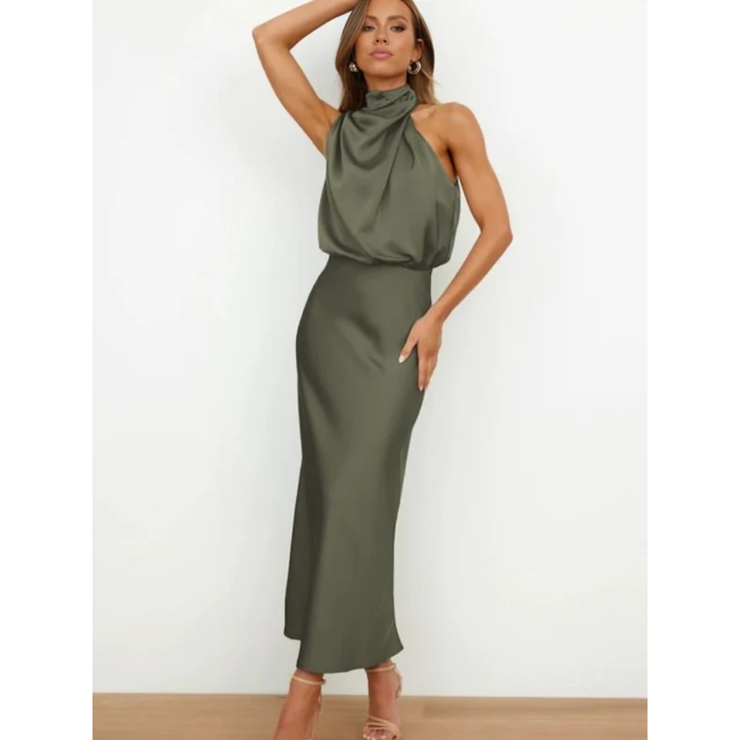 Nayra | Damen Abendkleid Maxi Neckholder Stil
