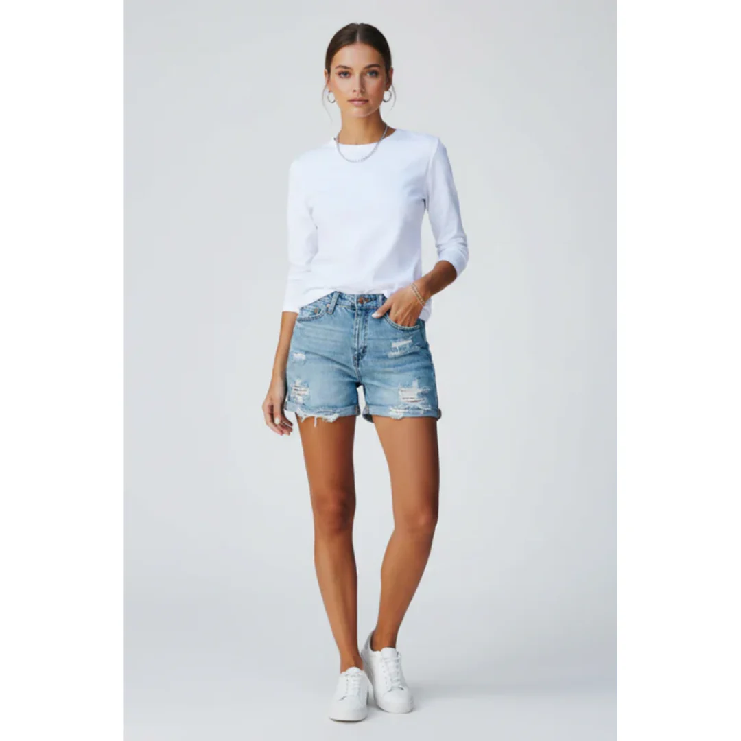 Neli | Damen Shorts Fransen Saum Urlaub – Fransen Shorts Damen Boho 2026