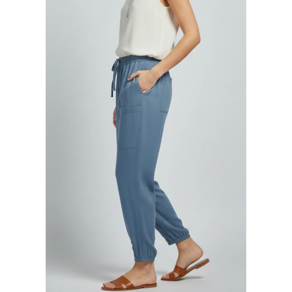 Ida | Damen Stoffhose Mit Kordelzug Und Knopf