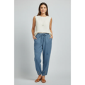 Ida | Damen Stoffhose Mit Kordelzug Und Knopf
