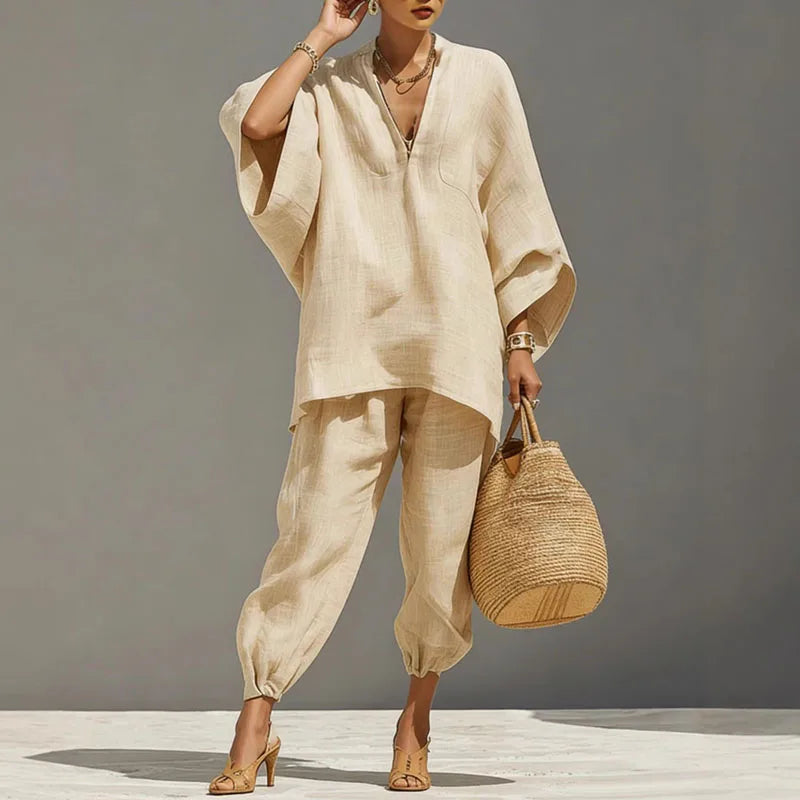 Octavia | Damen Oversize Tunika Zweiteiler Set