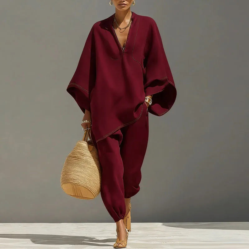 Octavia | Damen Oversize Tunika Zweiteiler Set