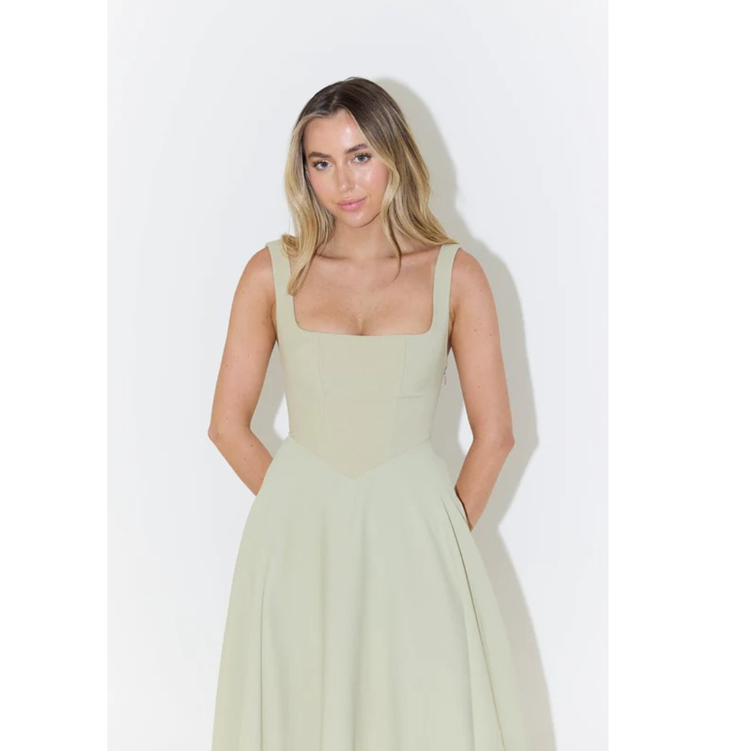Oda | Damen Elegant A-Linien Midikleid